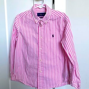 Ralph Lauren Striped Cotton Pink Dress Shirt boys